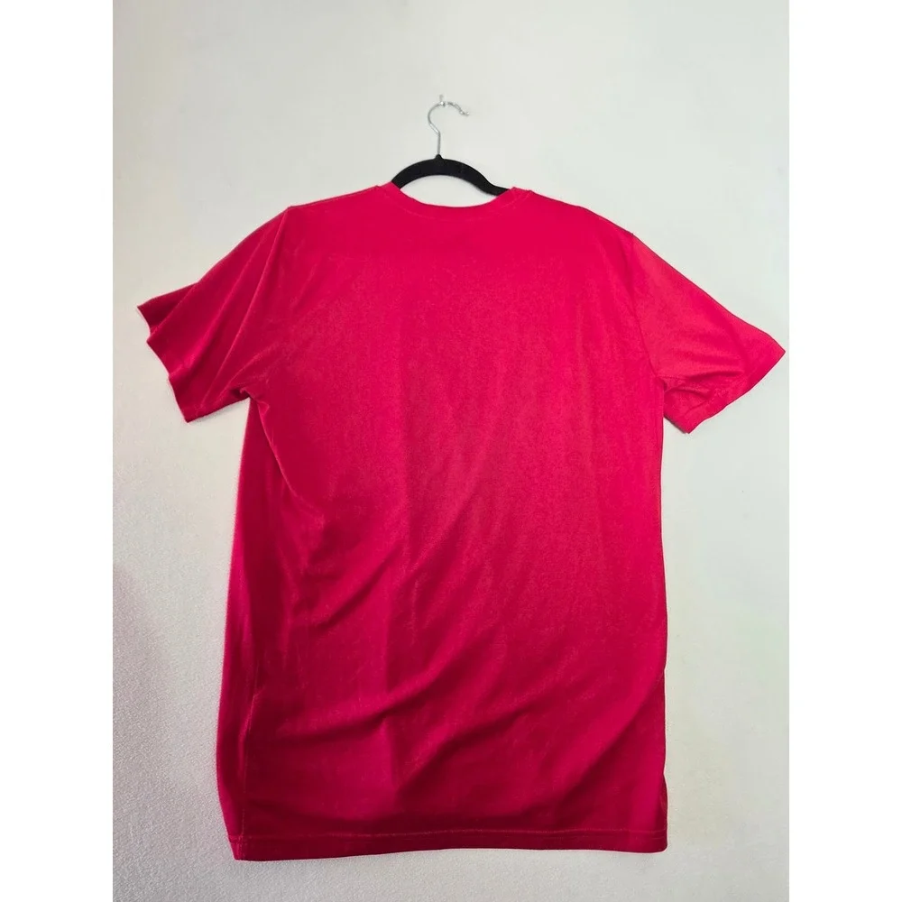 Nike Dri-FIT Mens Large Red Short Sleeve Graphic Swoosh Training T-Shirt